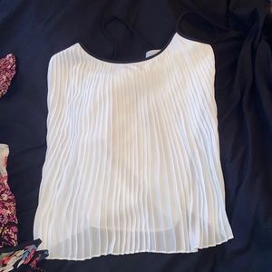 Pleated chiffon tank